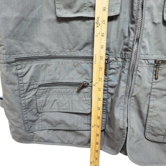 Olympina Mens Outdoor Multi-Pocket Utility Vest Size 2XL Gray - Picture 3 of 5
